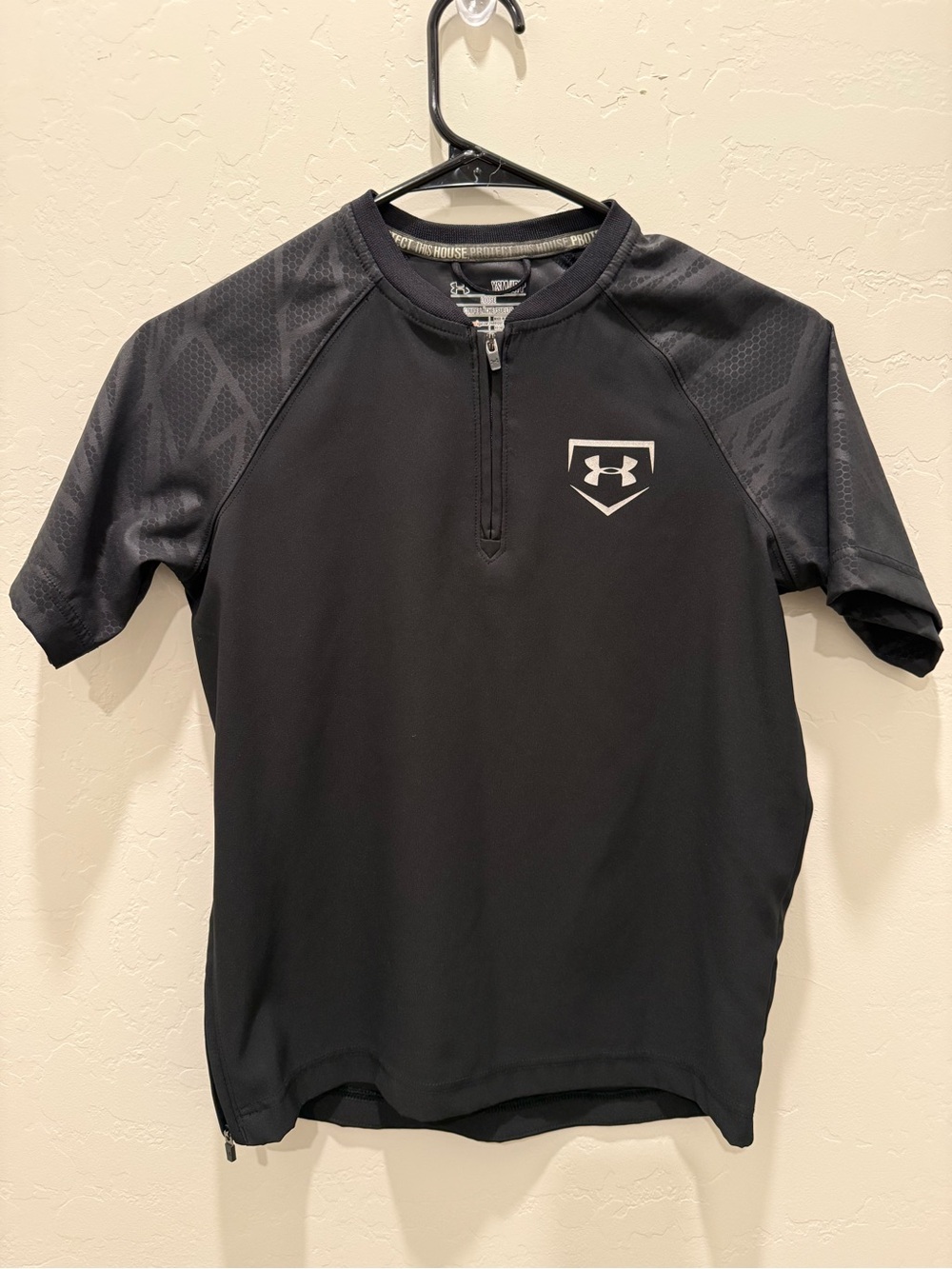 Under Armour Black Short-Sleeve Half-Zip Performance Top for Kids